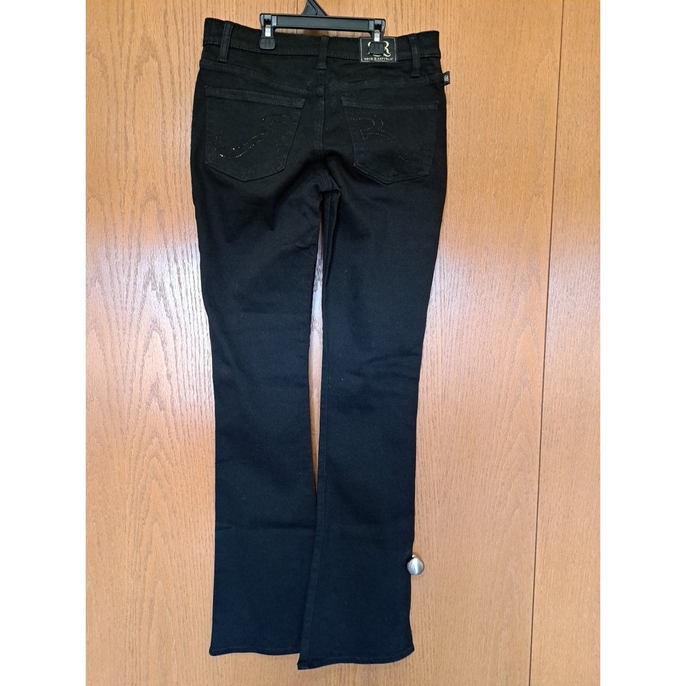 Rock & Republic Women's Black Cotton Kendra Curvy Bootcut Denim Jeans Pants Sz 6 - Picture 6 of 16
